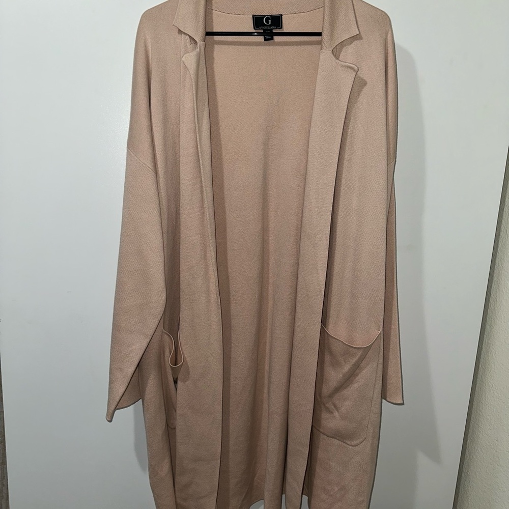 Longline Tan/Blush Cardigan